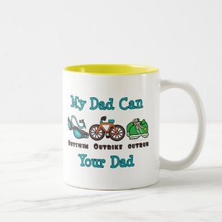 Dad Outswim Outbike Outrun Triathlon Mug