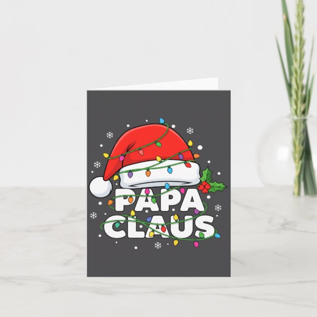 Dad Papa Claus Christmas Lights Family Matching Lo Card (Front)