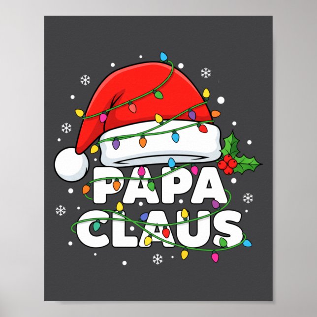 Dad Papa Claus Christmas Lights Family Matching Lo Poster (Front)