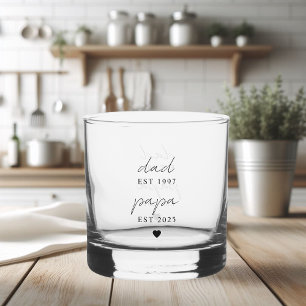 Dad & Papa EST Personalised Gift Whiskey Glass