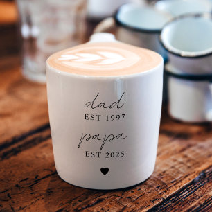 Dad & Papa EST Personalised   New Grandpa Gift Espresso Cup