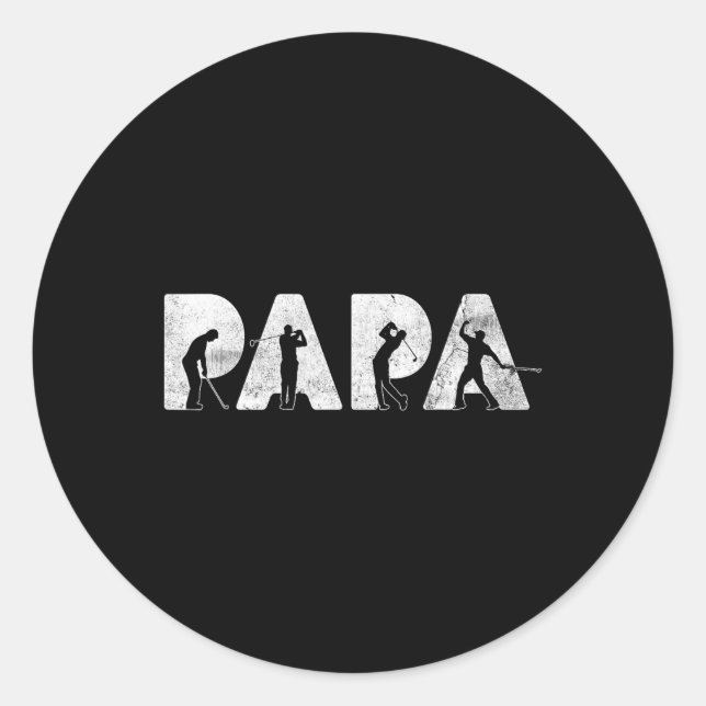 Dad Papa Golf Daddy Funny Fathers Day Gift  Classic Round Sticker (Front)