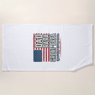 Dad Papa Great-Papa Patriotic Vintage Family Shirt Beach Towel