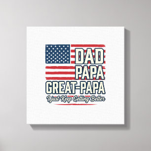 Dad Papa Great-Papa Patriotic Vintage Family Shirt Canvas Print