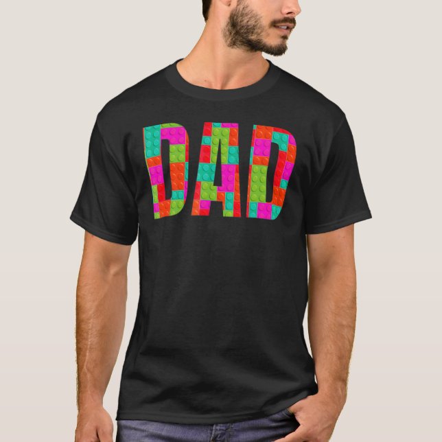 Dad Parent Brick Master Builder Building Blocks Se T-Shirt (Front)