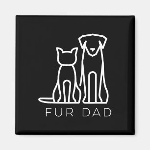 Dad Pet Lover Cat Dog Dad Husband Funny Fathers Da Magnet