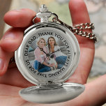 Dad Photo and Thank You Message Personalised Pocket Watch<br><div class="desc">Create your own pocket watch for dad, with your own photo and custom message. The template is set up ready for you to add your own photo and you can customise the wording if you wish. The wording currently reads "Dad, thank you for always making time for us". A lovely...</div>