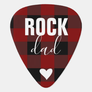 Dad photo (back) gift red plaid guitar pick