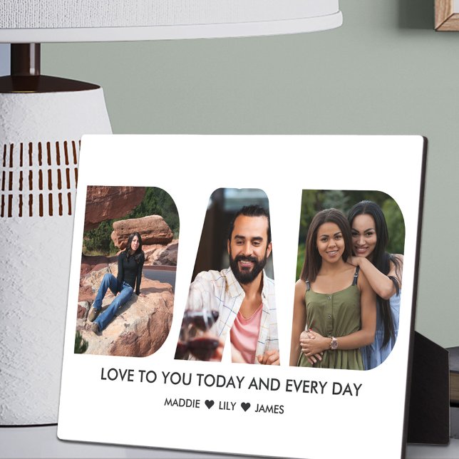 DAD Photo Collage 3 Letter Cutout Personalised Plaque (Creator Uploaded)