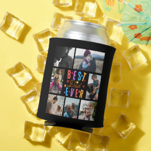 Dad Photo Collage Best Dad Ever Can Cooler