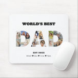 Dad Photo Collage Cutout Father's Day Birthday Mouse Mat<br><div class="desc">Celebrate the special moments with your father with this Dad Photo Collage design. This customisable design is perfect for creating a personalised and heartfelt gift for Father's Day and Birthday celebration. Craft a beautiful collage with the word DAD, featuring cherished moments, creating a visual journey of the precious memories you've...</div>