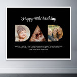 Dad Photo Collage Cutout Father's Day Birthday Poster<br><div class="desc">Celebrate the special moments with your father with this Dad Photo Collage design. This customisable design is perfect for creating a personalised and heartfelt gift for Father's Day and Birthday celebration. Craft a beautiful collage with the word DAD, featuring cherished moments, creating a visual journey of the precious memories you've...</div>