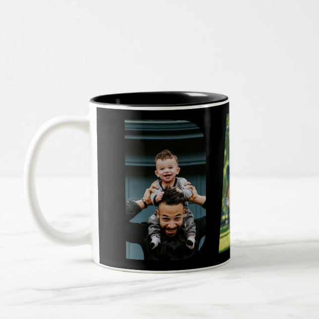 Dad Photo Collage Fathers Day  Two-Tone Coffee Mug (Left)