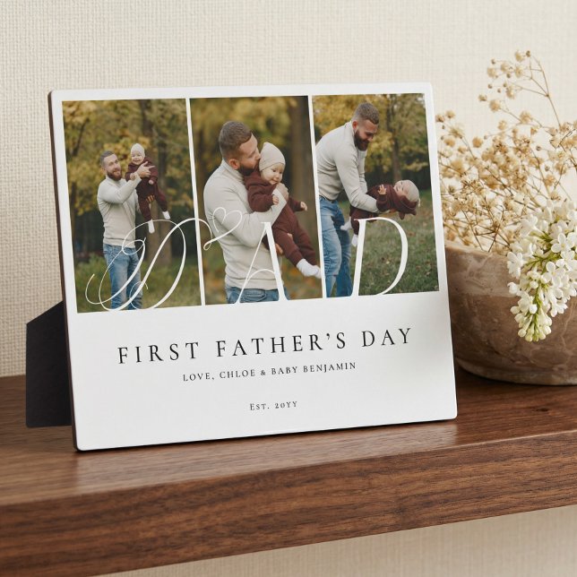 Dad Photo Collage First Father's Day Keepsake Gift Plaque (Dad Photo Collage First Father's Day Keepsake Gift Plaque1)