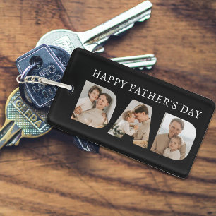 Dad Photo Collage Happy Father's Day Key Ring
