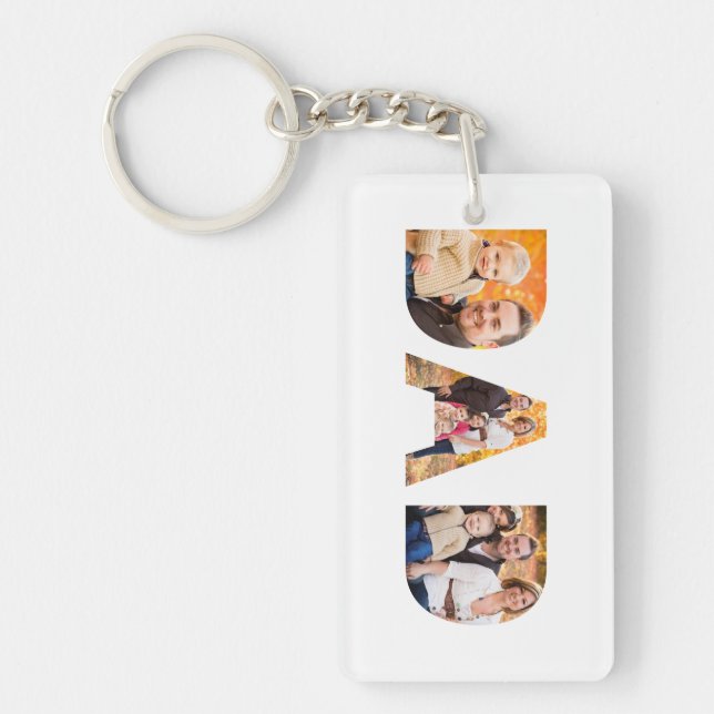 Dad Photo Collage Key Ring (Front)