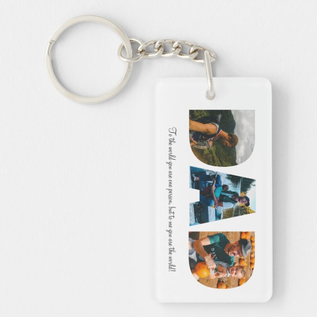 Dad Photo Collage Keychain for Father's day (Front)