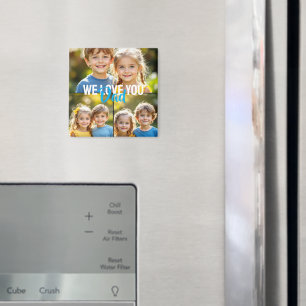 Dad Photo Collage Magnet Blue Love Message