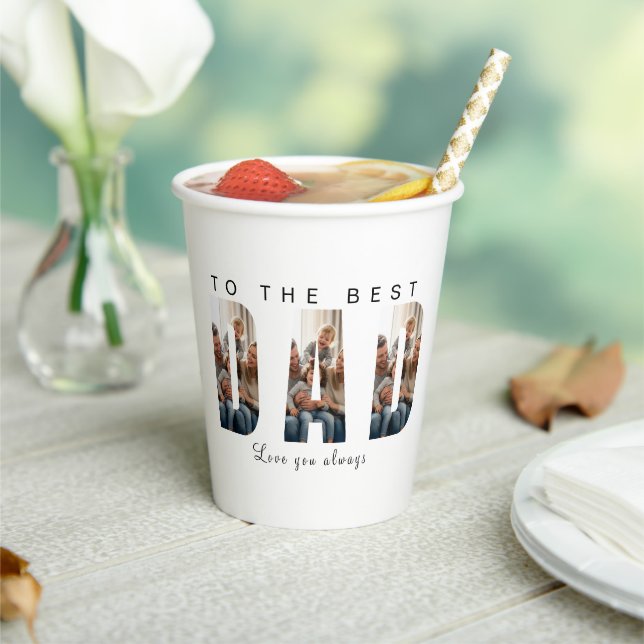 Dad Photo Collage White Paper Cup (Insitu)
