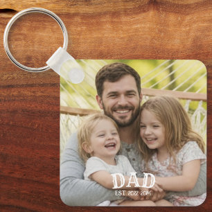 Dad Photo Established Key Ring