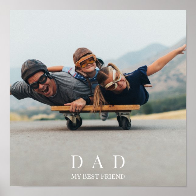 Dad Photo Family Minimalist Custom Metal Print (Front)