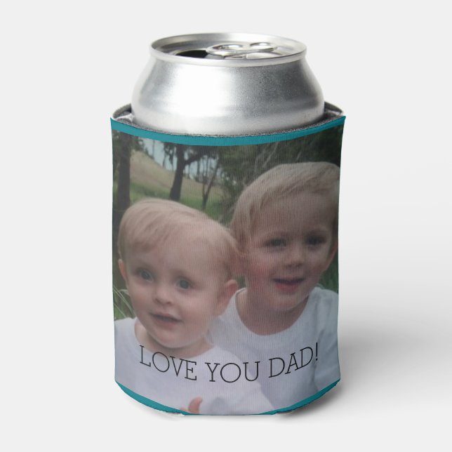 Dad photo gift beer cooler Father's Day (Can Front)