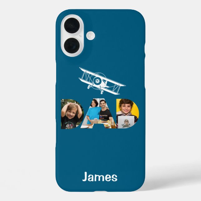 DAD Photo Gifts, Monogramed, Aeroplane, Pilot,  Case-Mate iPhone Case (Back)