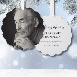 Dad Photo Memorial Tribute Remembrance  Tree Decoration Card