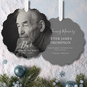 Dad Photo Memorial Tribute Remembrance  Tree Decoration Card
