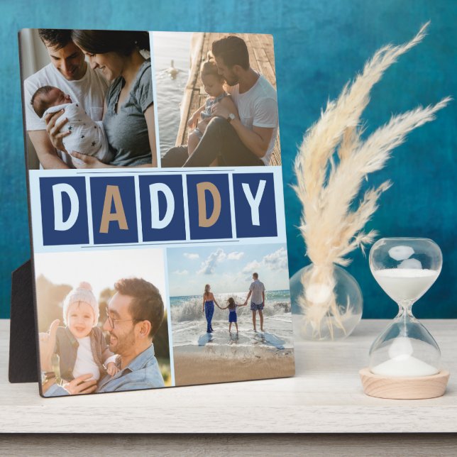 Dad Photo Modern Fun Typography Plaque (Side)