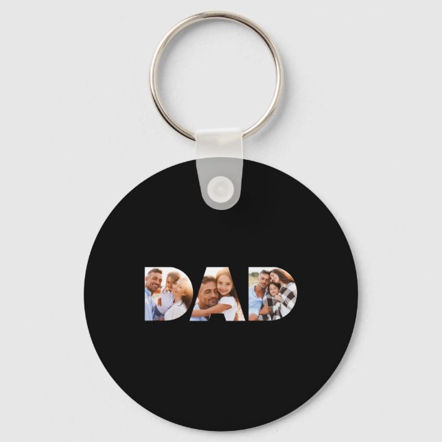 Dad Photo Modern Tygraphy Child Gift T Shirt  Key Ring (Front)