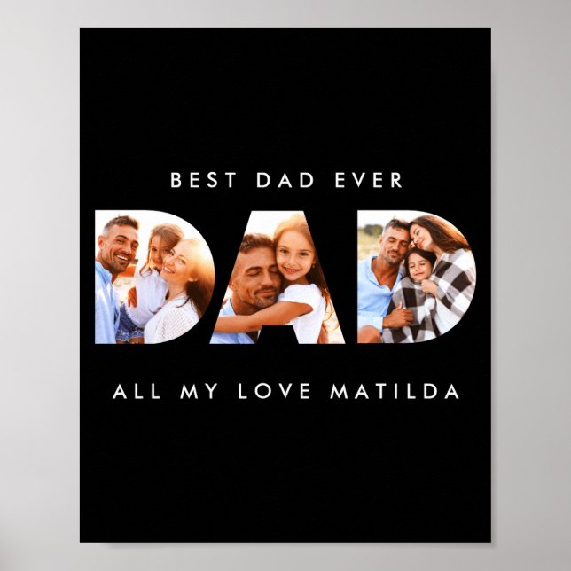 Dad Photo Modern Tygraphy Child Gift T Shirt  Poster (Front)