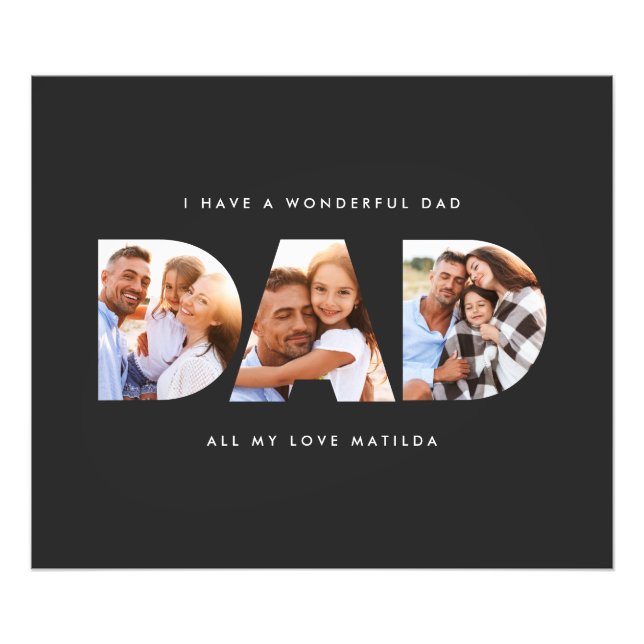Dad photo modern typography child gift (Front)
