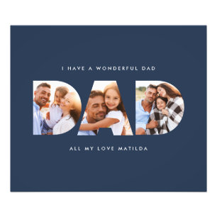 Dad photo modern typography child gift