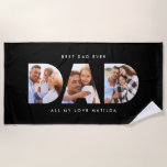Dad photo modern typography child gift beach towel<br><div class="desc">Dad multi photo modern typography child gift. Ideal fathers day,  birthday or christmas gift. Colours can be changed.</div>