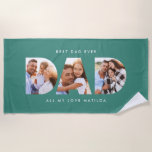 Dad photo modern typography child gift beach towel<br><div class="desc">Dad multi photo modern typography child gift. Ideal fathers day,  birthday or christmas gift. Colours can be changed.</div>
