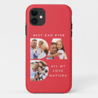 Dad photo modern typography child gift