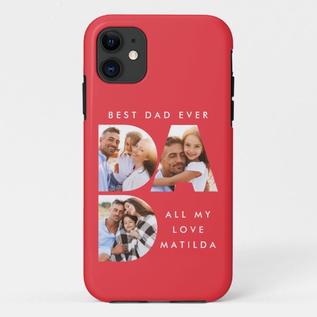Dad photo modern typography child gift Case-Mate iPhone case (Back)