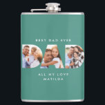 Dad photo modern typography child gift hip flask<br><div class="desc">Dad multi photo modern typography child gift. Ideal fathers day,  birthday or christmas gift. Colours can be changed.</div>