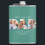 Dad photo modern typography child gift hip flask<br><div class="desc">Dad multi photo modern typography child gift. Ideal fathers day,  birthday or christmas gift. Colours can be changed.</div>