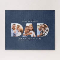 Dad photo modern typography child gift