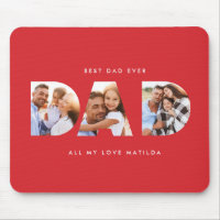 Dad photo modern typography child gift