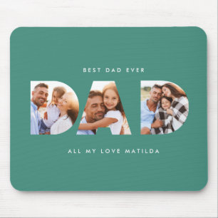 Dad photo modern typography child gift mouse mat
