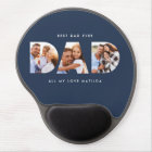Dad photo modern typography child gift navy blue