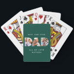 Dad photo modern typography child gift playing cards<br><div class="desc">Dad multi photo modern typography child gift. Ideal fathers day,  birthday or christmas gift. Colours can be changed.</div>