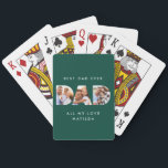 Dad photo modern typography child gift playing cards<br><div class="desc">Dad multi photo modern typography child gift. Ideal fathers day,  birthday or christmas gift. Colours can be changed.</div>