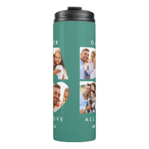 Dad photo modern typography child gift thermal tumbler