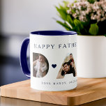 DAD Photo Navy Father's Day Personalised Keepsake Mug<br><div class="desc">Unique and memorable personalised dad coffee mug. The design features the letters "DAD" with a personalised photo displayed in each letter. Add your name(s) for a truly personalised fathers day gift. Design by Moodthology Papery.</div>