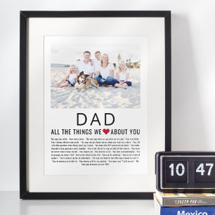Dad Photo Things We Love About You Father's Day  Poster