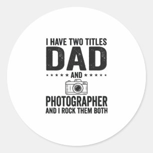 Dad Photographer Vintage Engraving Shirt Design_1 Classic Round Sticker
